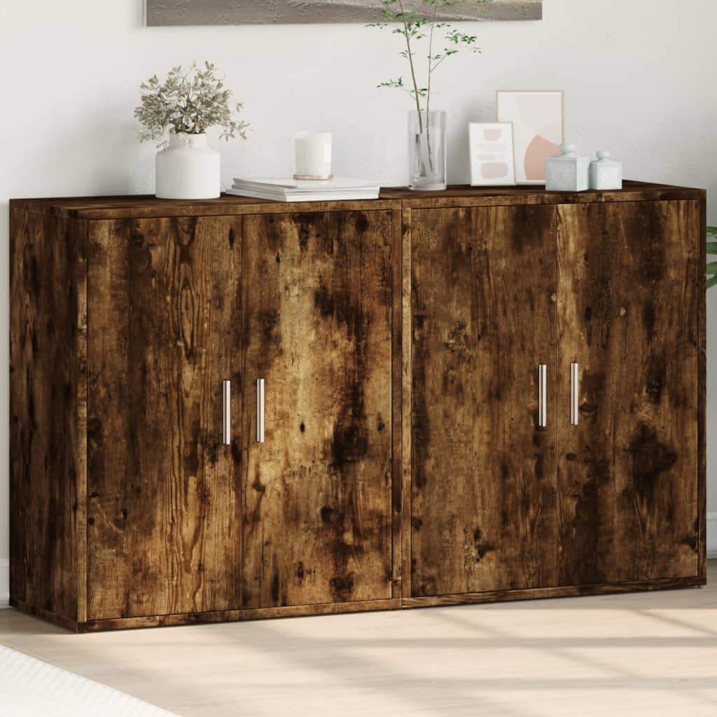 Sideboards 2 pcs 60x31x70 cm Engineered Wood Smoked oak