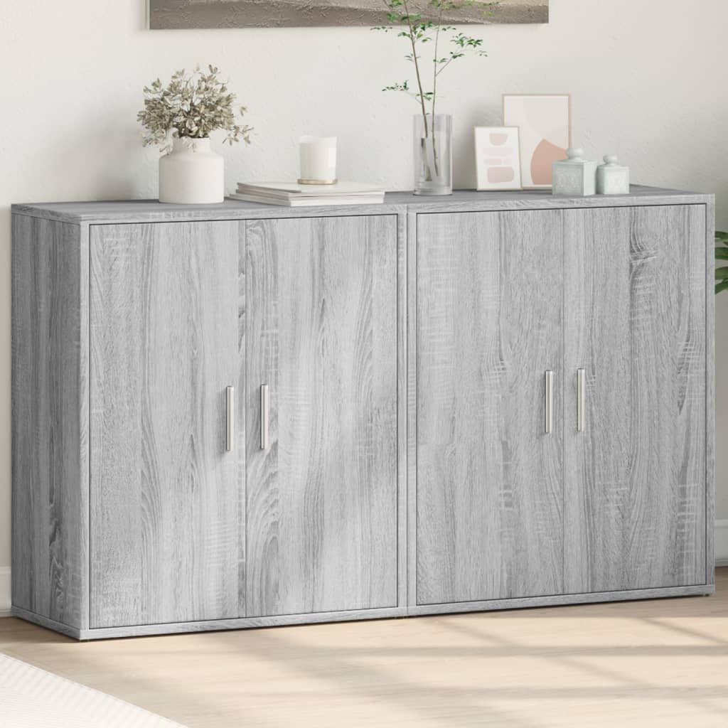 Sideboards 2 pcs 60x31x70 cm Engineered Wood Grey sonoma