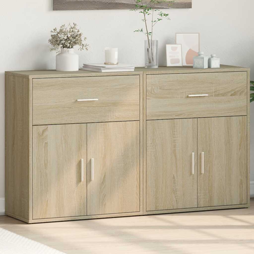 Sideboards 2 pcs 60x31x70 cm Engineered Wood Sonoma oak