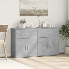 Sideboards 2 pcs 60x31x70 cm Engineered Wood Concrete grey