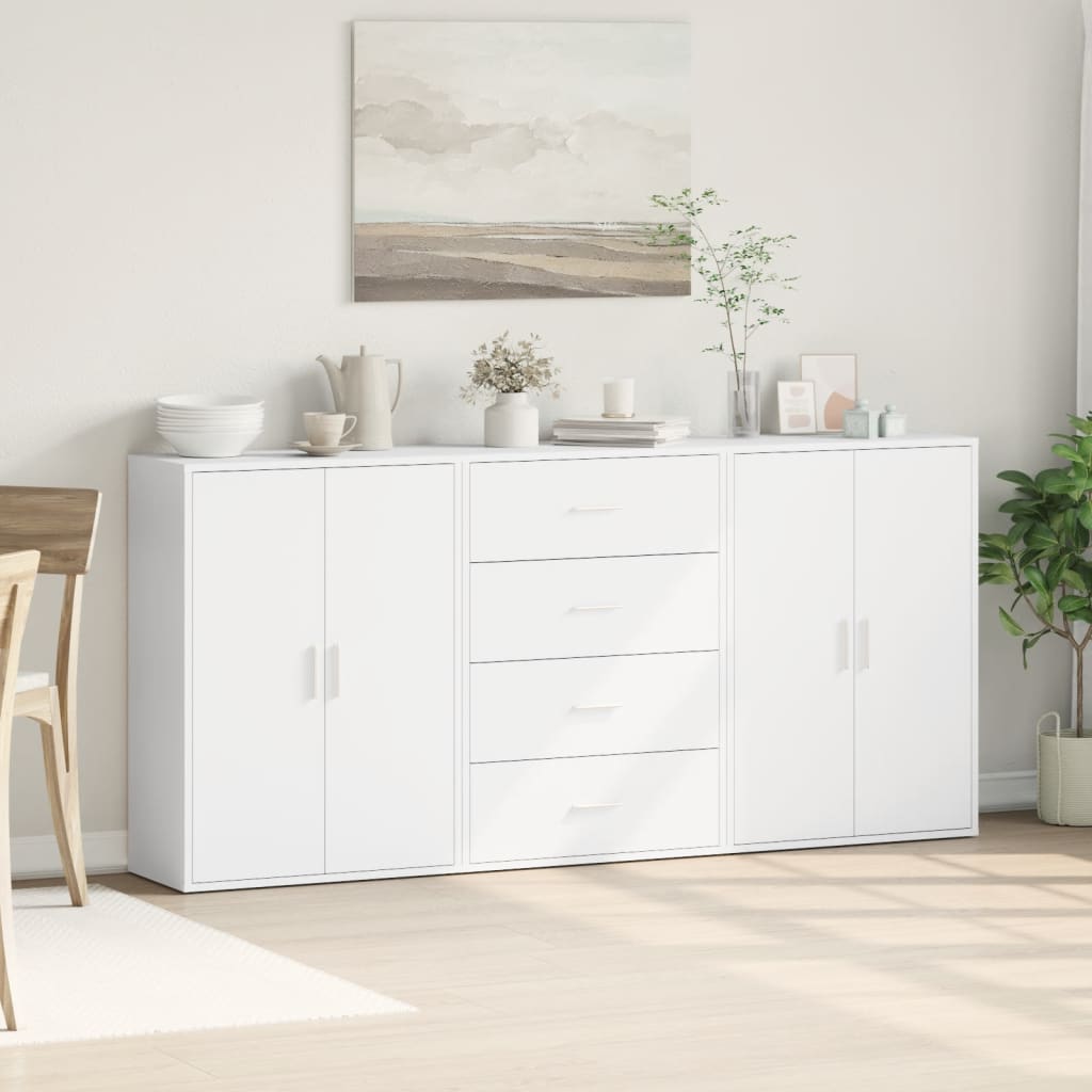 Sideboards 3 pcs 60x31x84 cm Engineered Wood White