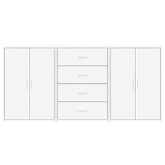 Sideboards 3 pcs 60x31x84 cm Engineered Wood White