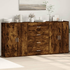 Sideboards 3 pcs 60x31x84 cm Engineered Wood Smoked oak