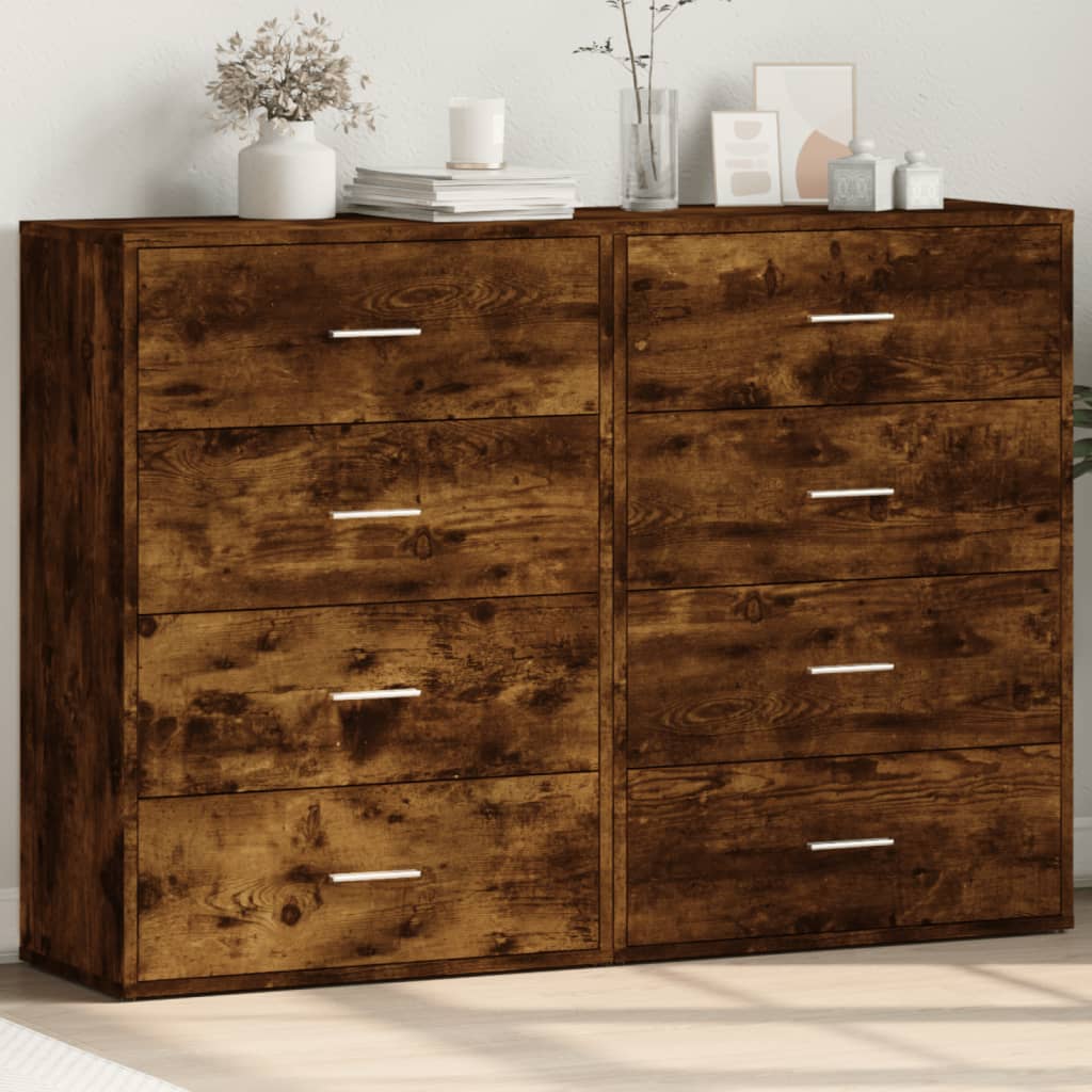Sideboards 2 pcs 60x31x84 cm Engineered Wood Smoked oak