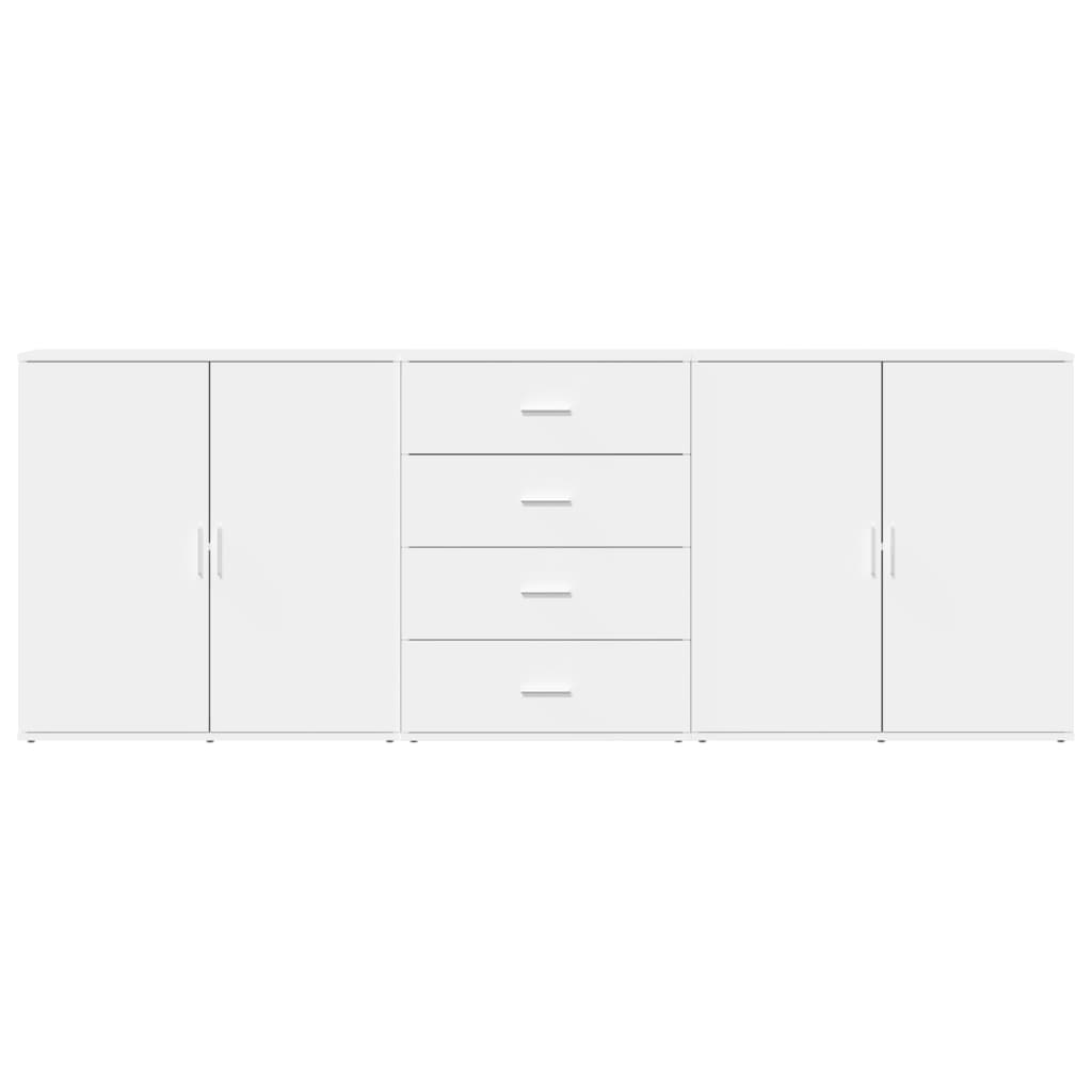 Sideboards 3 pcs Engineered Wood White