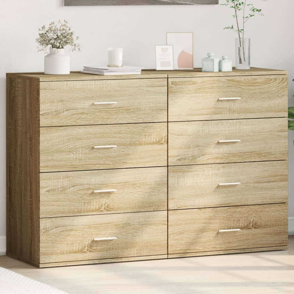 Sideboards 2 pcs 60x39x80 cm Engineered Wood Sonoma oak
