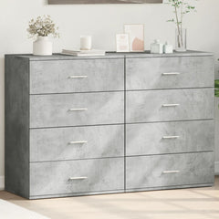 Sideboards 2 pcs 60x39x80 cm Engineered Wood Concrete grey