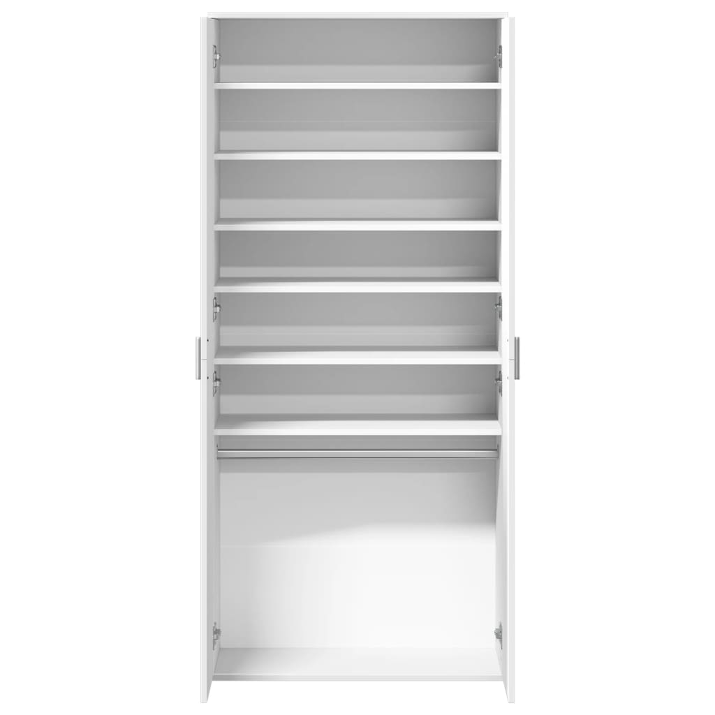 vidaXL Shoe Cabinet White 80x39x178 cm Engineered Wood 6