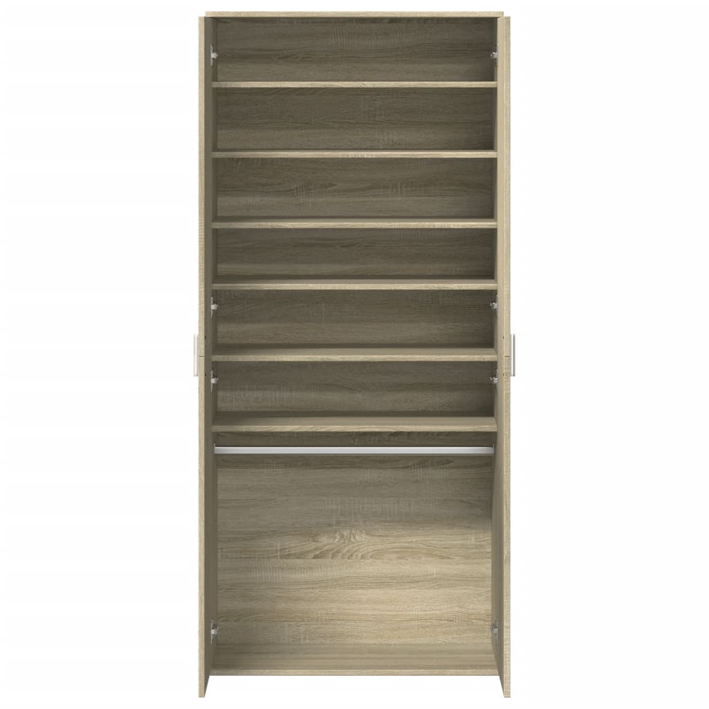 vidaXL Shoe Cabinet Sonoma Oak 80x39x178 cm Engineered Wood 6