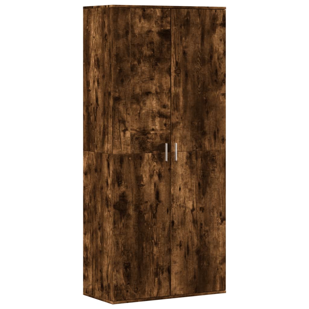 vidaXL Shoe Cabinet Smoked Oak 80x39x178 cm Engineered Wood 2