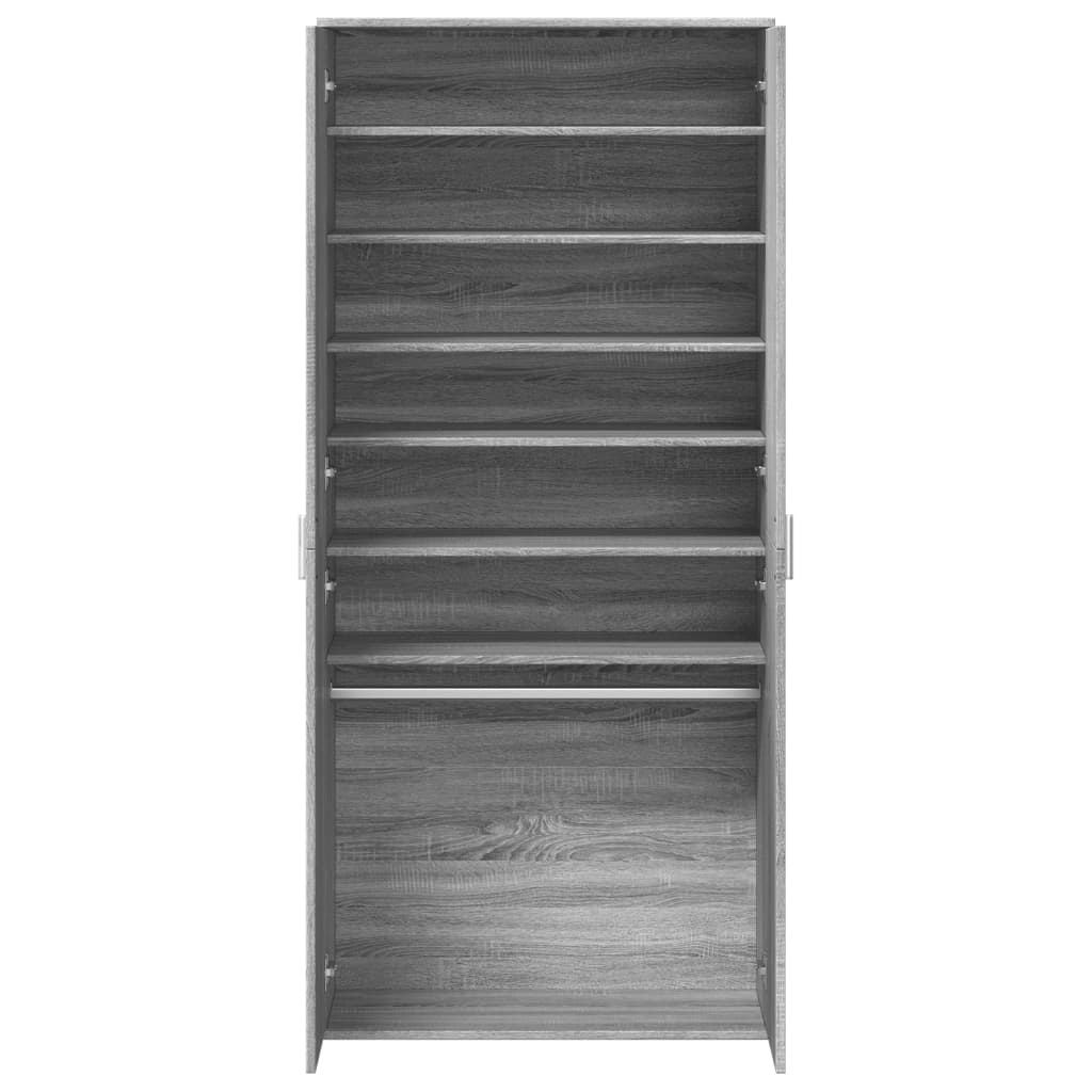 vidaXL Shoe Cabinet Grey Sonoma 80x39x178 cm Engineered Wood 6