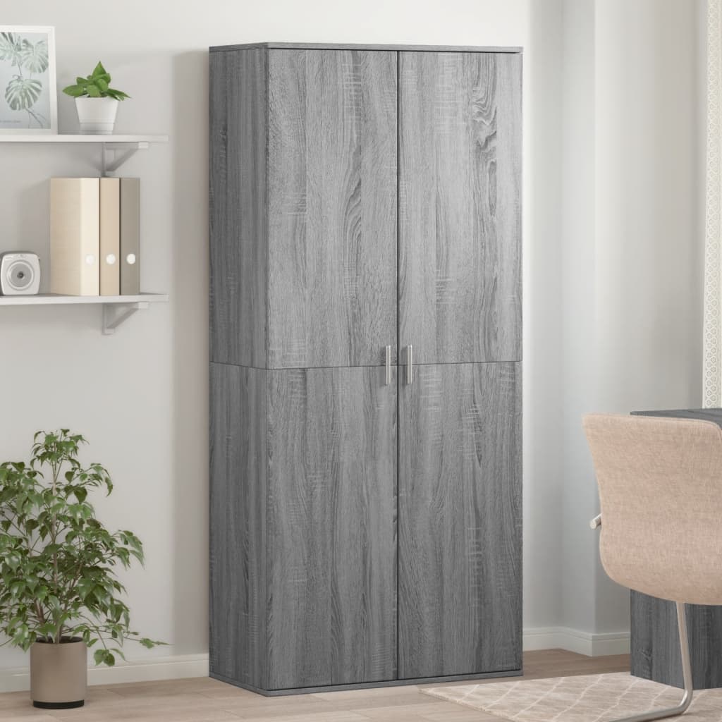 vidaXL Shoe Cabinet Grey Sonoma 80x39x178 cm Engineered Wood 1