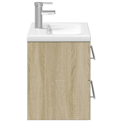 Bathroom Sink Cabinet with Built-in Basin Sonoma Oak