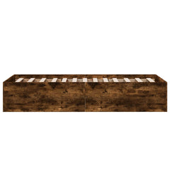 vidaXL Bed Frame without Mattress Smoked Oak 75x190 cm Small Single Engineered Wood 5