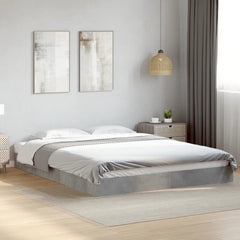 Bed Frame without Mattress Length 200 cm Height 17 cm Concrete Grey 160 cm
