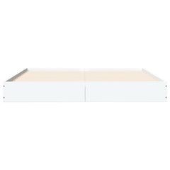vidaXL Bed Frame without Mattress White 135x190 cm Engineered Wood 4