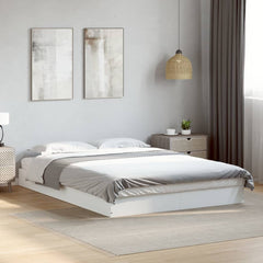 vidaXL Bed Frame without Mattress White 135x190 cm Engineered Wood 1