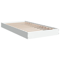 vidaXL Bed Frame without Mattress White 90x190 cm Engineered Wood 3