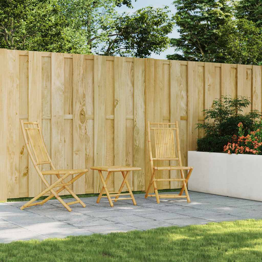 3 Piece Bistro Set Bamboo 46 x 66 x 99 cm Square
