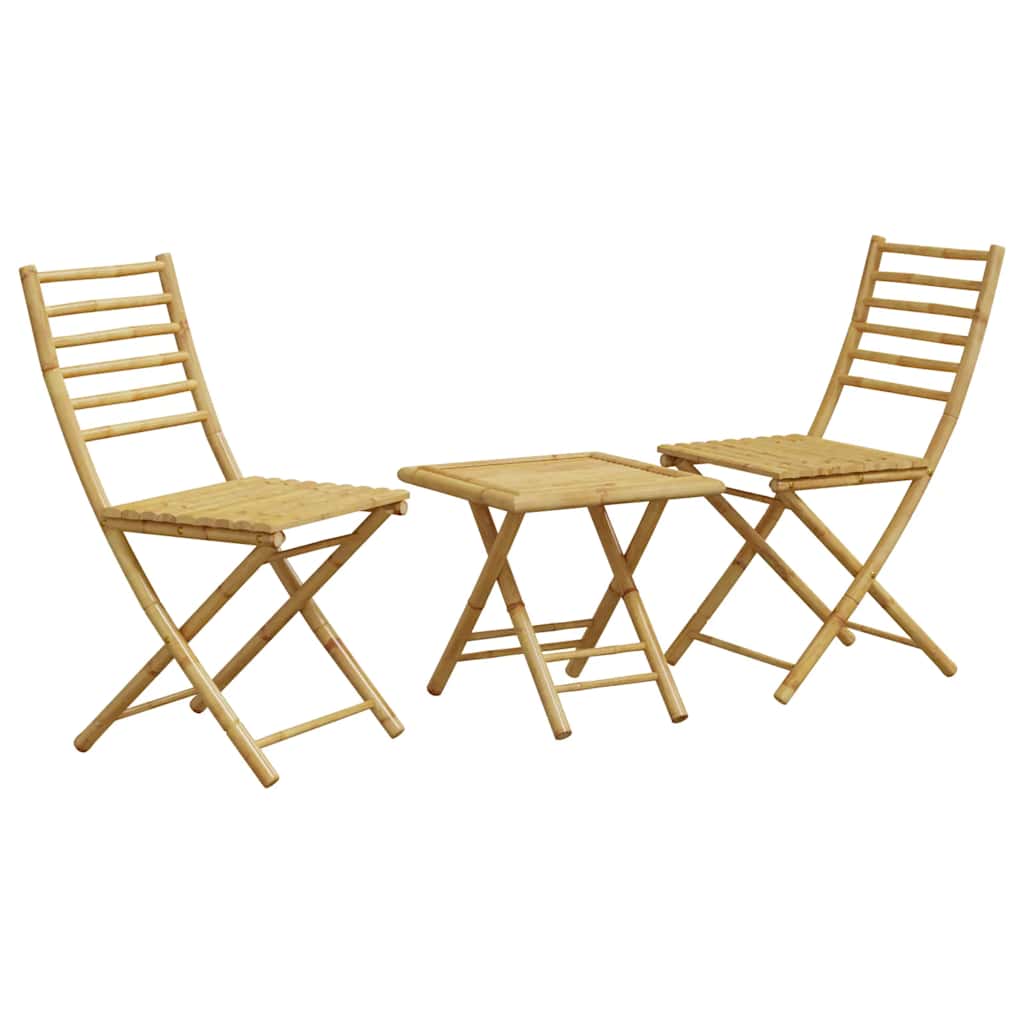 3 Piece Bistro Set Bamboo Square