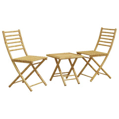 3 Piece Bistro Set Bamboo Square