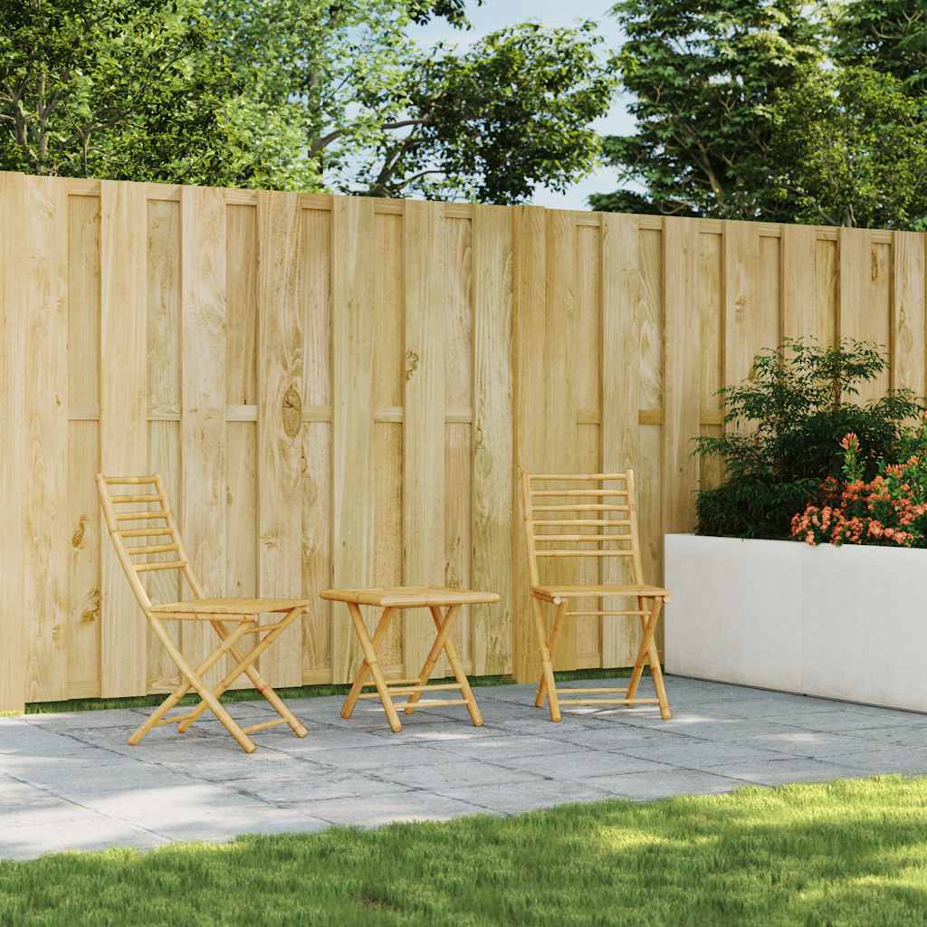 3 Piece Bistro Set Bamboo Square