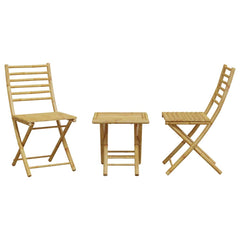 3 Piece Bistro Set Bamboo Square