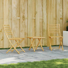 3 Piece Bistro Set Bamboo Square