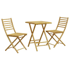 3 Piece Bistro Set Bamboo Square