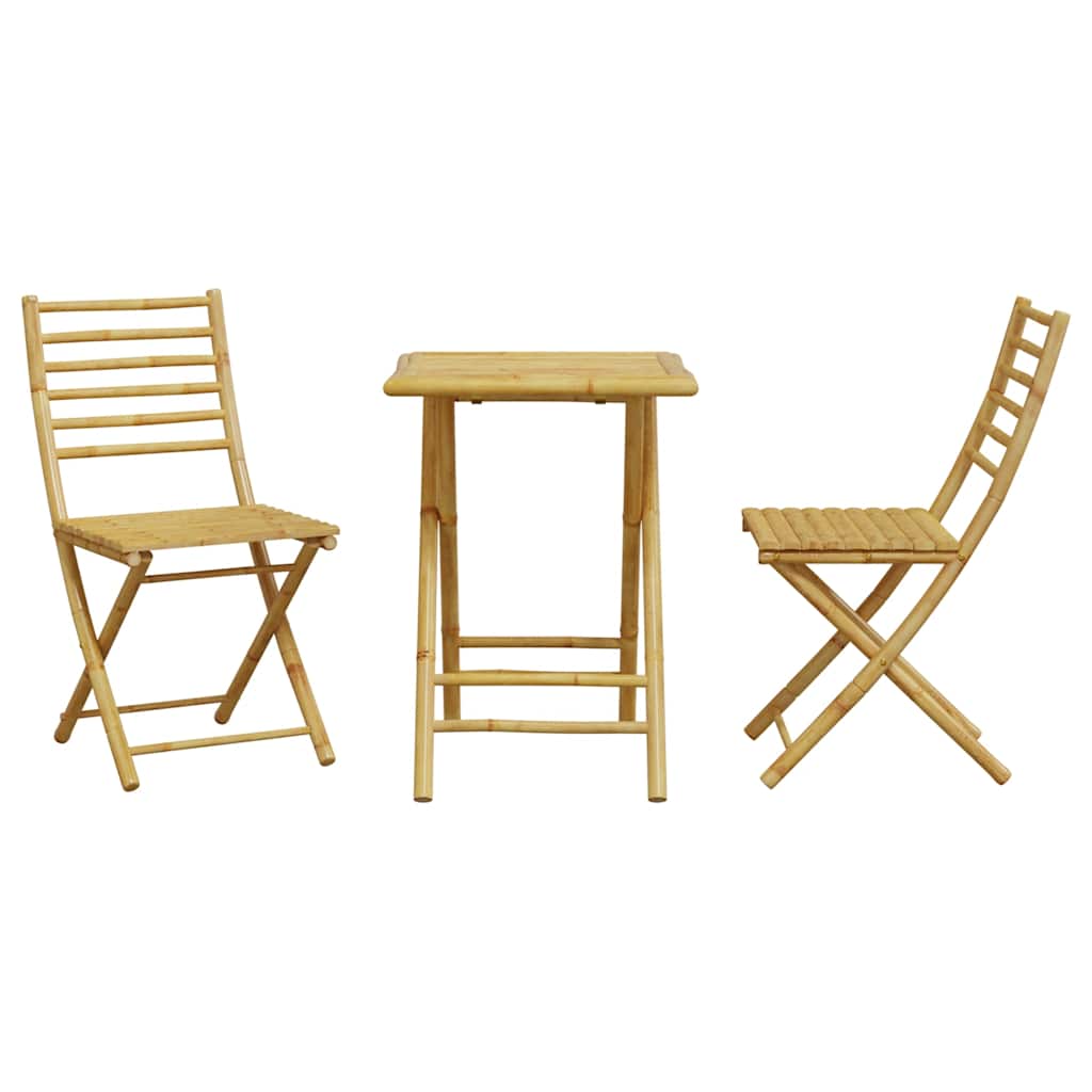 3 Piece Bistro Set Bamboo Square