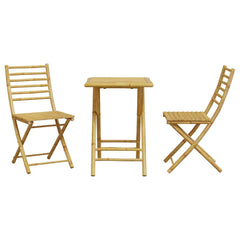 3 Piece Bistro Set Bamboo Square