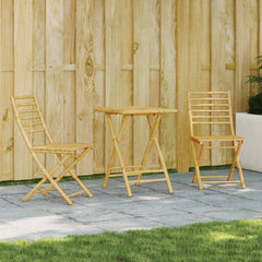 3 Piece Bistro Set Bamboo Square