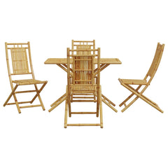 vidaXL 5 Piece Garden Dining Set Bamboo 3