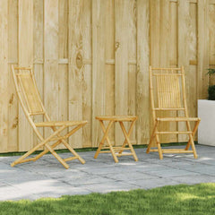 3 Piece Bistro Set Bamboo 46 x 66 x 99 cm Round