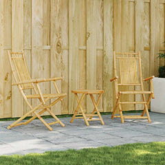 3 Piece Bistro Set Bamboo 53 x 66 x 99 cm Round