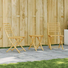 3 Piece Bistro Set Bamboo Round