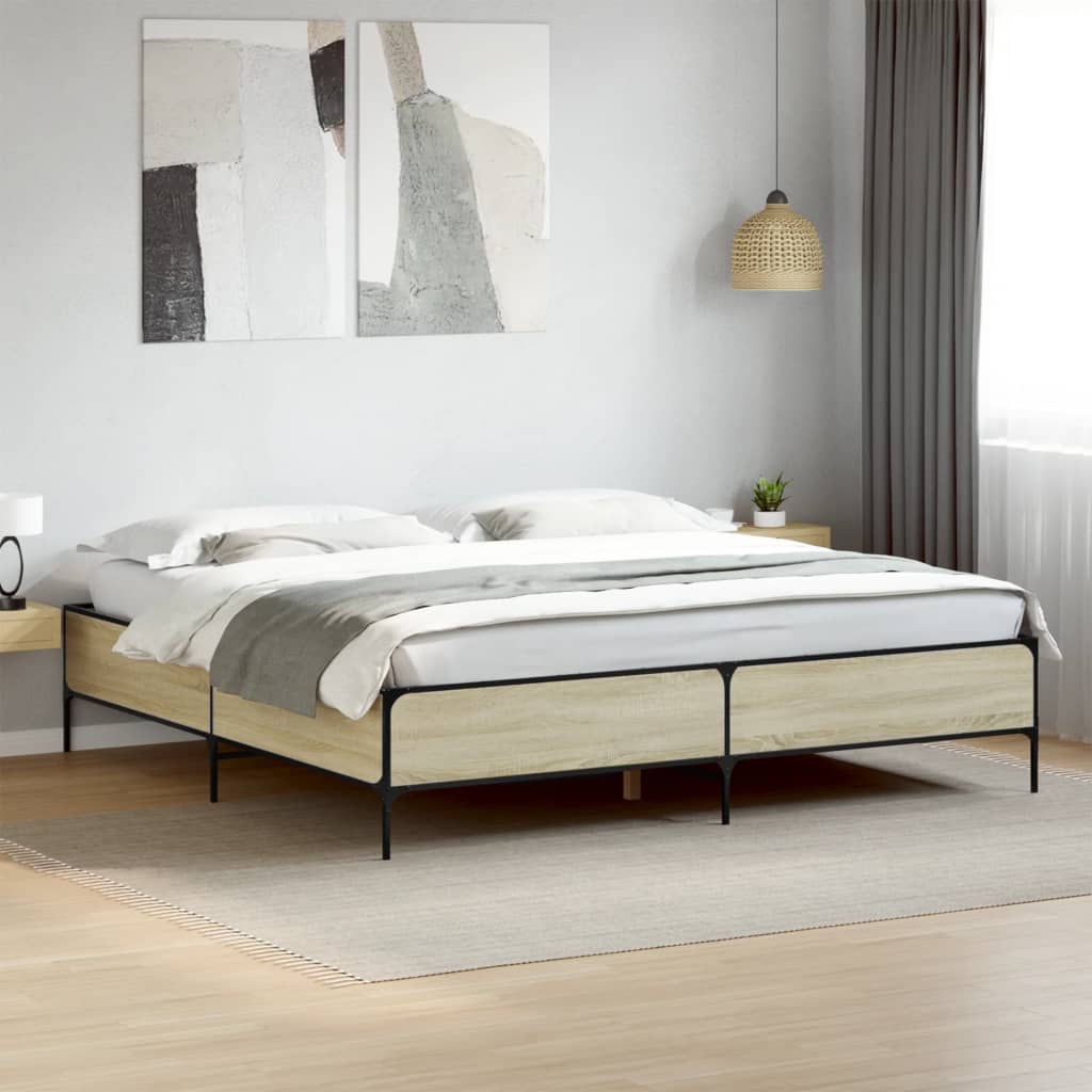 Bed Frame without Mattress Height 44 cm Length 200 cm Sonoma Oak 200 cm