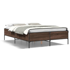 Bed Frame without Mattress Height 44 cm Length 200 cm Brown Oak 120 cm
