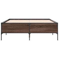 Bed Frame without Mattress Height 44 cm Length 200 cm Brown Oak 120 cm