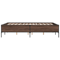 Bed Frame without Mattress Height 44 cm Length 200 cm Brown Oak 120 cm