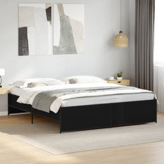 Bed Frame without Mattress Length 200 cm Black 200 cm