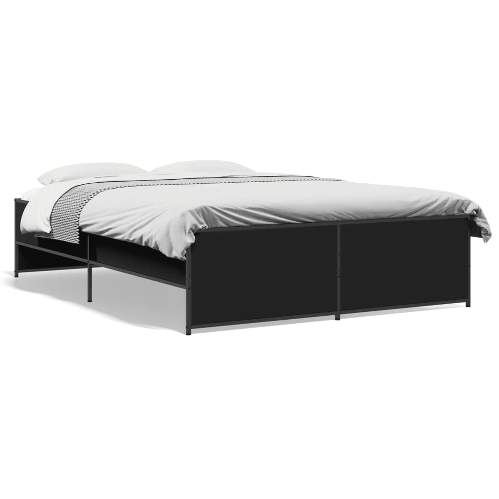 vidaXL Bed Frame without Mattress Black 120x200 cm 2