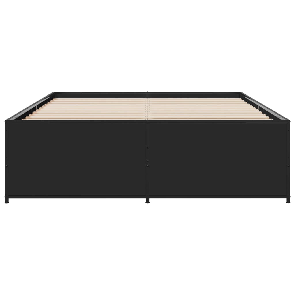 vidaXL Bed Frame without Mattress Black 120x200 cm 4