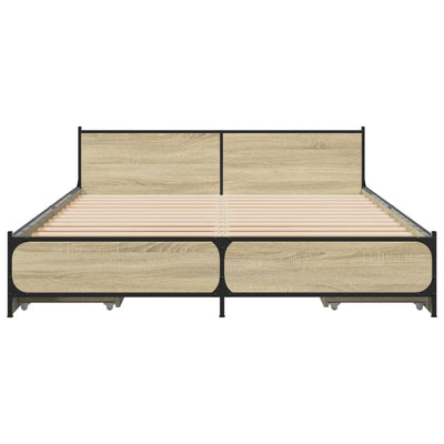 Bed Frame with Drawers Sonoma Oak 120x200 cm Engineered Wood