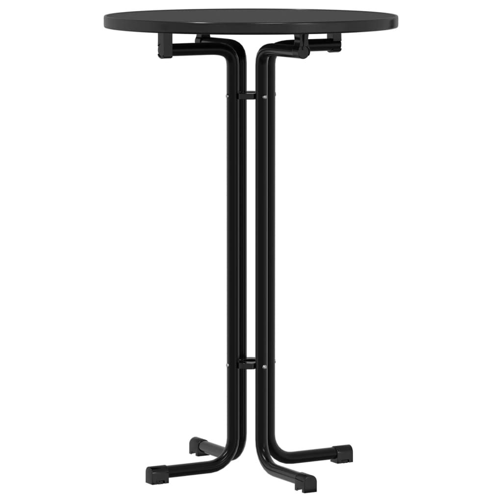 vidaXL Bar Table Black Ø70x110 cm Engineered Wood and Steel 2