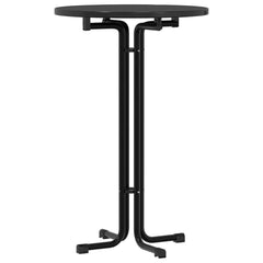vidaXL Bar Table Black Ø70x110 cm Engineered Wood and Steel 2