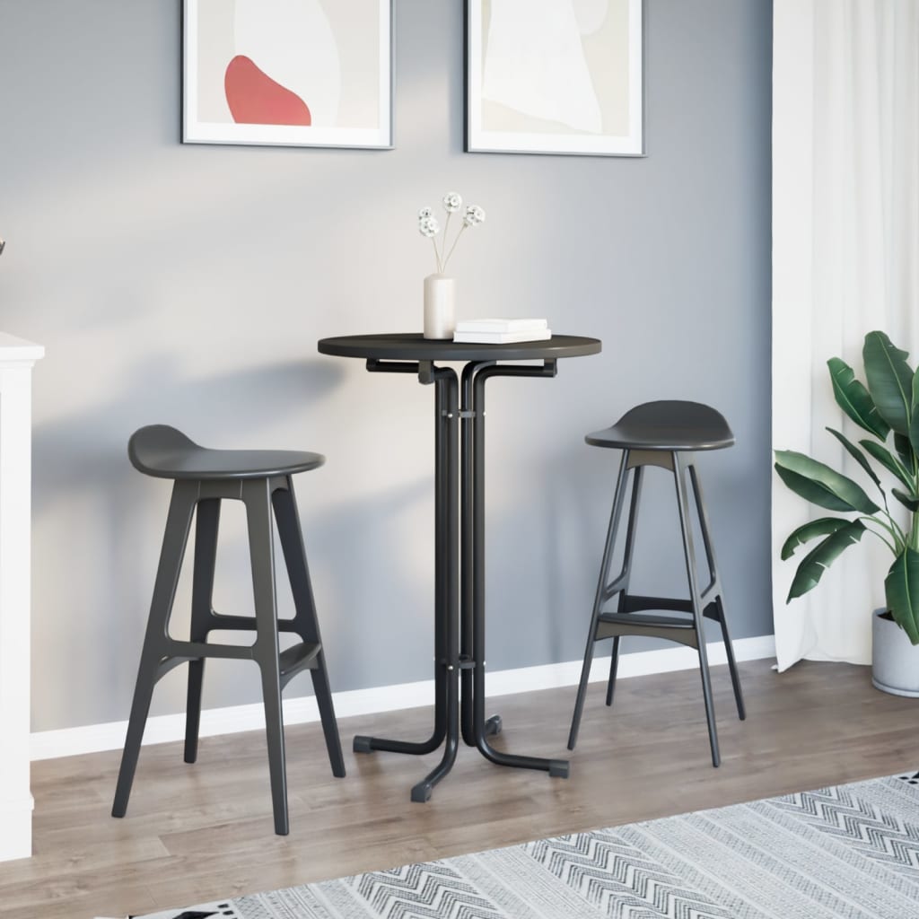 vidaXL Bar Table Black Ø70x110 cm Engineered Wood and Steel 3