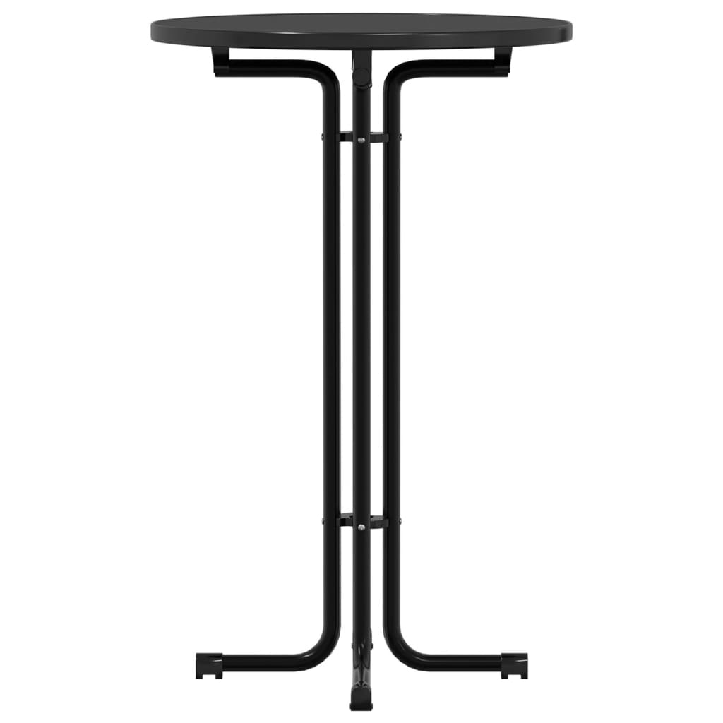 vidaXL Bar Table Black Ø70x110 cm Engineered Wood and Steel 5