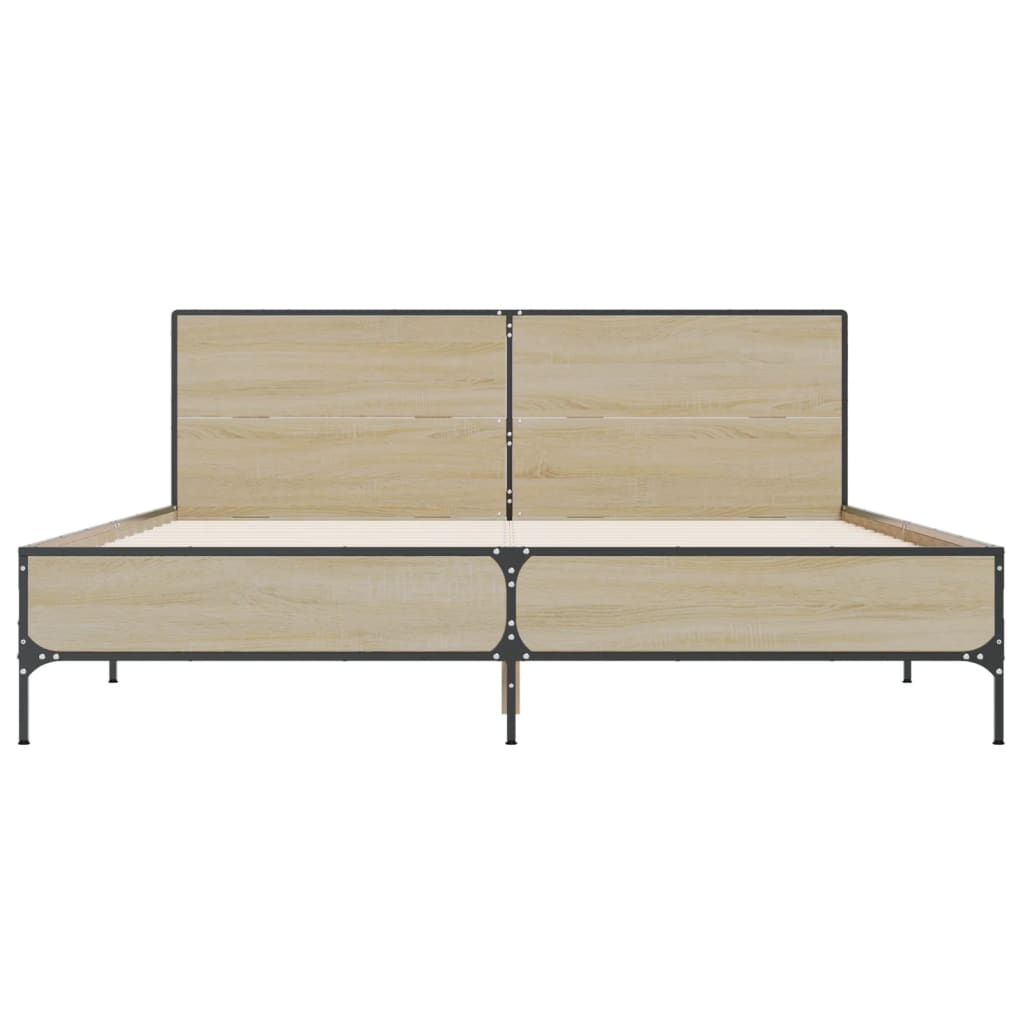 vidaXL Bed Frame without Mattress Sonoma Oak 120x200 cm 4