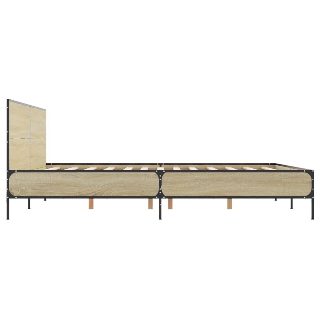vidaXL Bed Frame without Mattress Sonoma Oak 120x200 cm 5